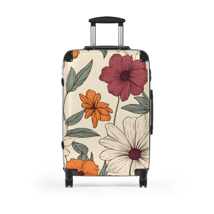 Boho Floral Suitcase - A stylish travel companion with vibrant bohemian floral design.