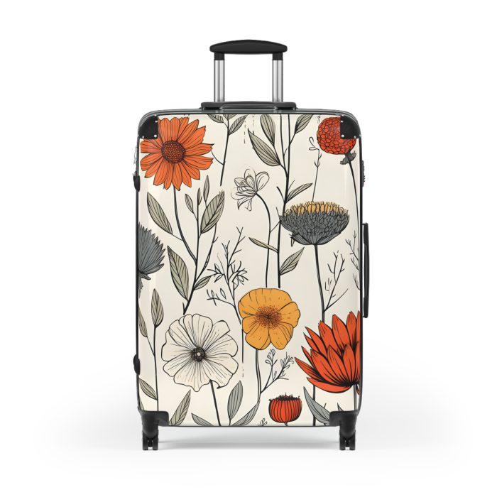 Boho Floral Suitcase - A stylish travel companion with vibrant bohemian floral design.