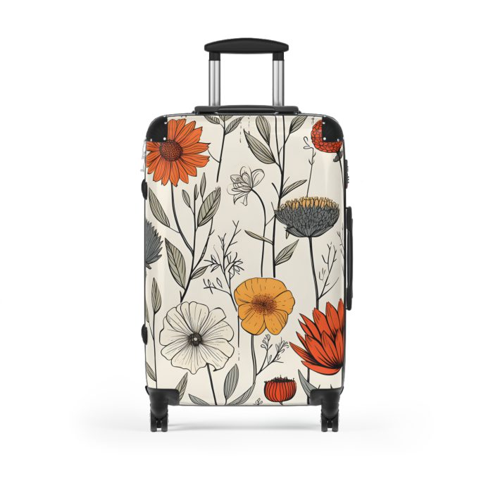 Boho Floral Suitcase - A stylish travel companion with vibrant bohemian floral design.