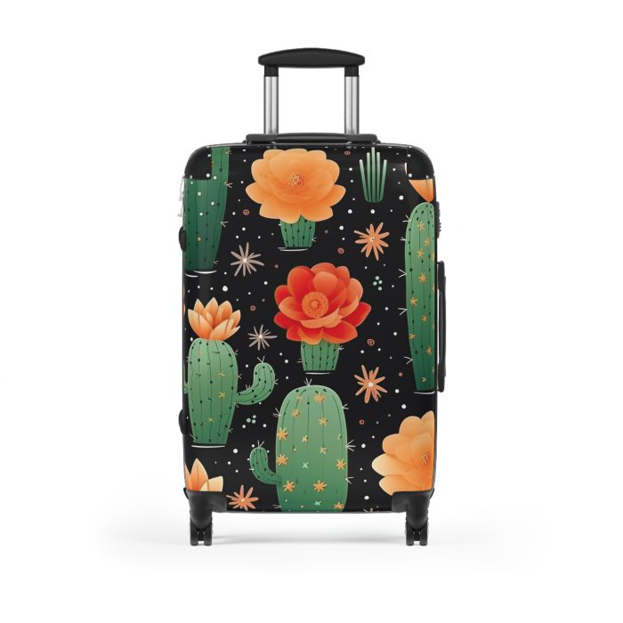 Cactus Floral Suitcase - A stylish travel companion adorned with a captivating cactus floral pattern.