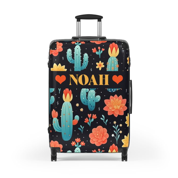 Custom Cactus Floral Suitcase - A unique travel statement adorned with your personalized cactus floral pattern.