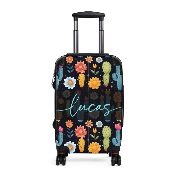 Custom Cactus Floral Suitcase - A unique travel statement adorned with your personalized cactus floral pattern.