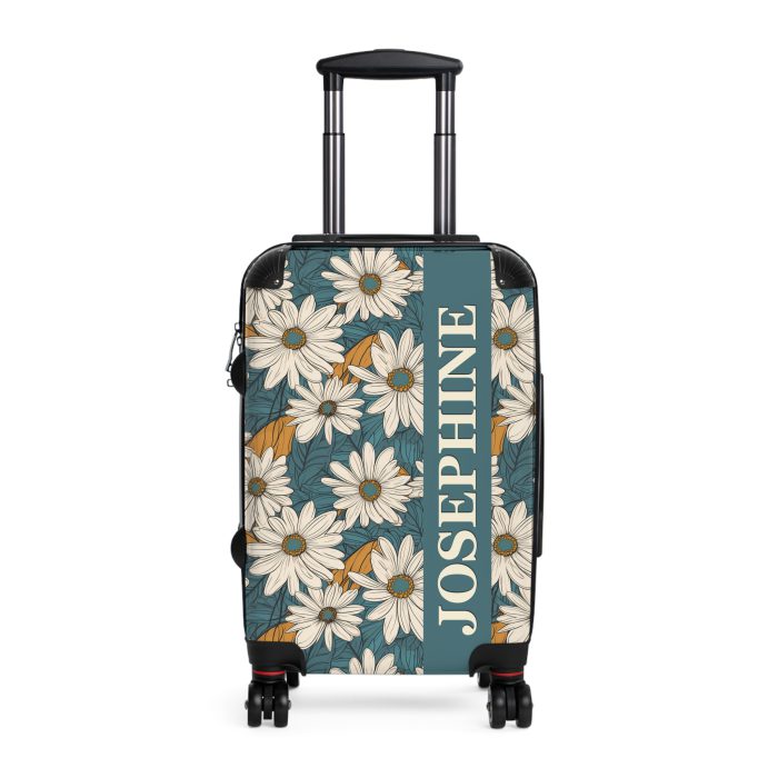 Custom Retro Daisy Suitcase - Vintage-inspired suitcase personalized with daisy motifs for a unique travel experience.