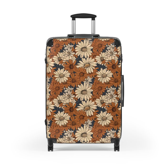 Retro Daisy Suitcase - Vintage-inspired luggage featuring daisy motifs for a touch of timeless elegance.