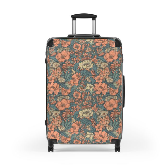 Boho Floral Suitcase - A stylish travel companion with vibrant bohemian floral design.