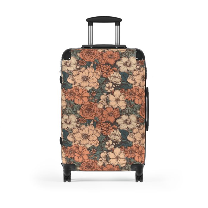 Boho Floral Suitcase - A stylish travel companion with vibrant bohemian floral design.