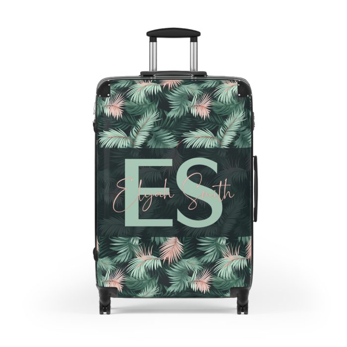 Custom Tropical Leaves Suitcase - Your unique travel companion, reflecting your individuality on every journey.