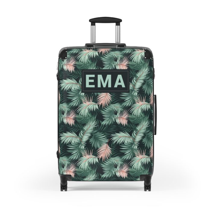 Custom Tropical Leaves Suitcase - Your unique travel companion, reflecting your individuality on every journey.