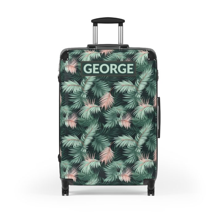 Custom Tropical Leaves Suitcase - Your unique travel companion, reflecting your individuality on every journey.