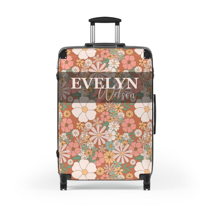 Custom Boho Floral Suitcase - Personalized travel elegance with unique Boho floral patterns.