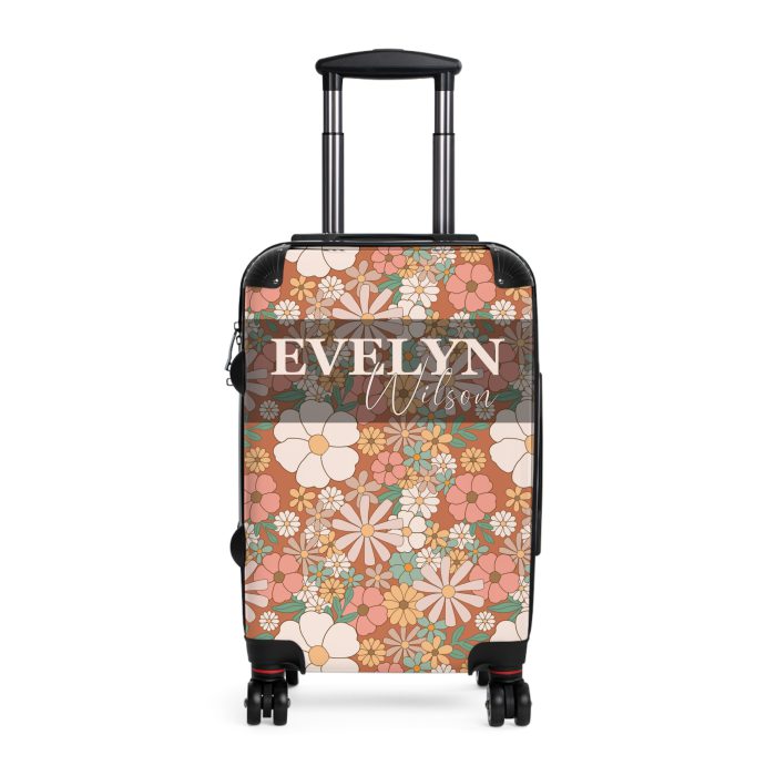 Custom Boho Floral Suitcase - Personalized travel elegance with unique Boho floral patterns.