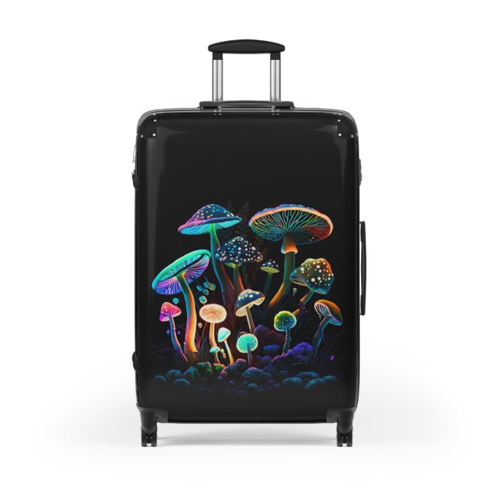 Mushroom Suitcase - A stylish suitcase featuring a whimsical mushroom design, perfect for travelers who want to embrace the charm of fungi in their luggage.