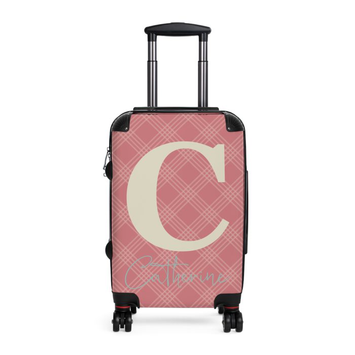 Custom Retro Plaid Suitcase - A classic plaid pattern suitcase with customizable design, the perfect travel companion for stylish explorers.