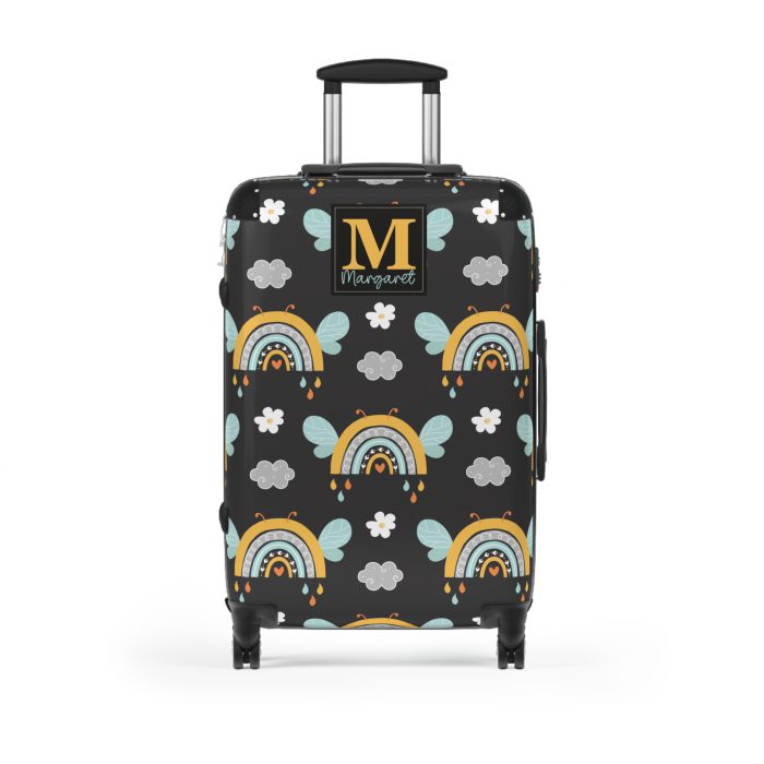 Custom Bee Suitcase - A personalized suitcase adorned with a bee-themed design, perfect for travelers who want to make a buzz with their luggage.