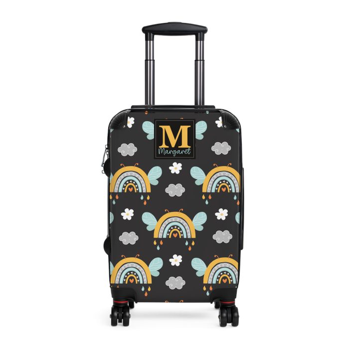 Custom Bee Suitcase - A personalized suitcase adorned with a bee-themed design, perfect for travelers who want to make a buzz with their luggage.