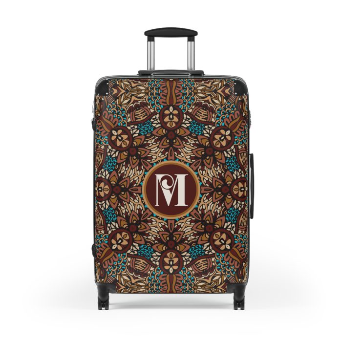 Custom Mandala Suitcase - A personalized suitcase adorned with a unique mandala design, perfect for travelers who want to add a touch of artistry to their luggage.