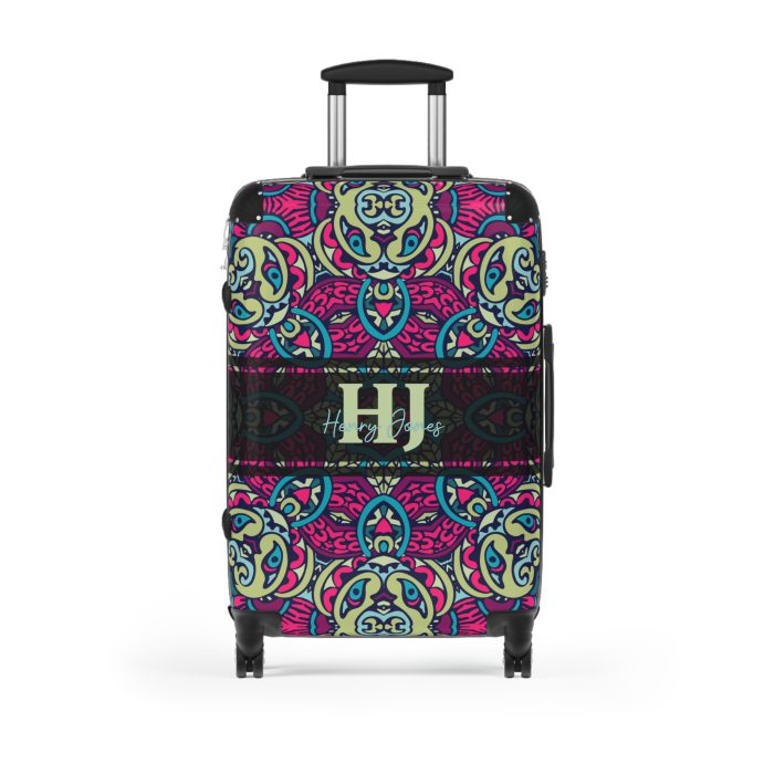 Custom Mandala Suitcase - A personalized suitcase adorned with a unique mandala design, perfect for travelers who want to add a touch of artistry to their luggage.