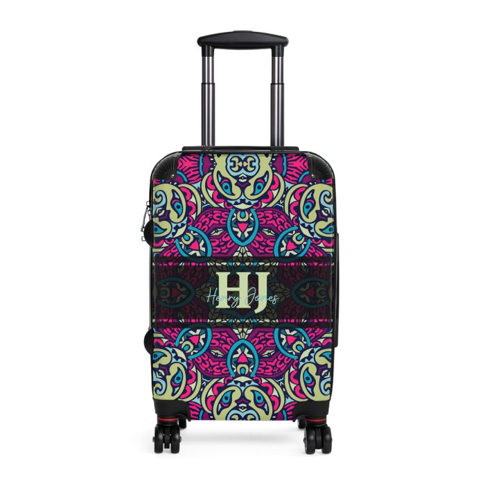 Custom Mandala Suitcase - A personalized suitcase adorned with a unique mandala design, perfect for travelers who want to add a touch of artistry to their luggage.