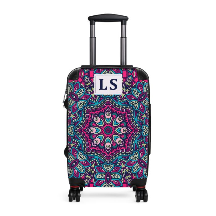 Custom Mandala Suitcase - A personalized suitcase adorned with a unique mandala design, perfect for travelers who want to add a touch of artistry to their luggage.