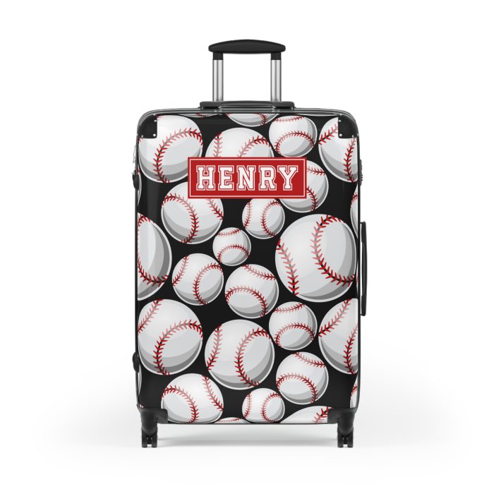 Custom Baseball Suitcase - A personalized sports travel gear with a baseball design, perfect for showcasing your passion for the game while on the go.