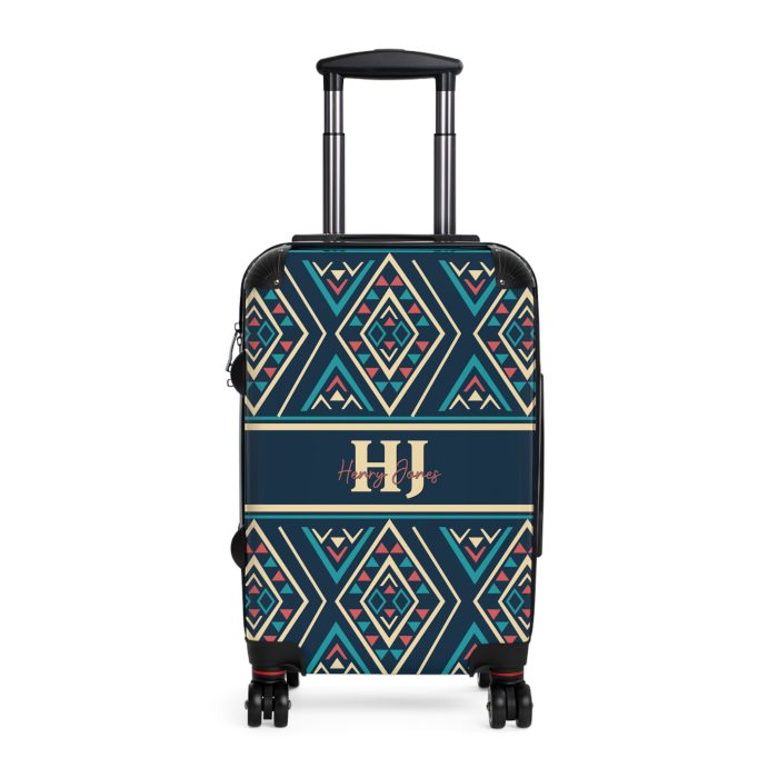Custom Aztec Suitcase - A personalized suitcase adorned with a unique Aztec-inspired design, perfect for travelers who want to make a statement with their luggage.