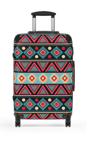 Aztec Suitcase - A stylish suitcase featuring an elegant Aztec-inspired design, perfect for travelers who want to stand out in style.