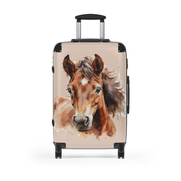 Horse Suitcase - A luggage adorned with a captivating horse-themed design, perfect for travelers who want to add a touch of equestrian elegance to their journeys.