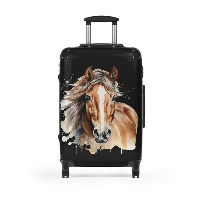 Horse Suitcase - A luggage adorned with a captivating horse-themed design, perfect for travelers who want to add a touch of equestrian elegance to their journeys.