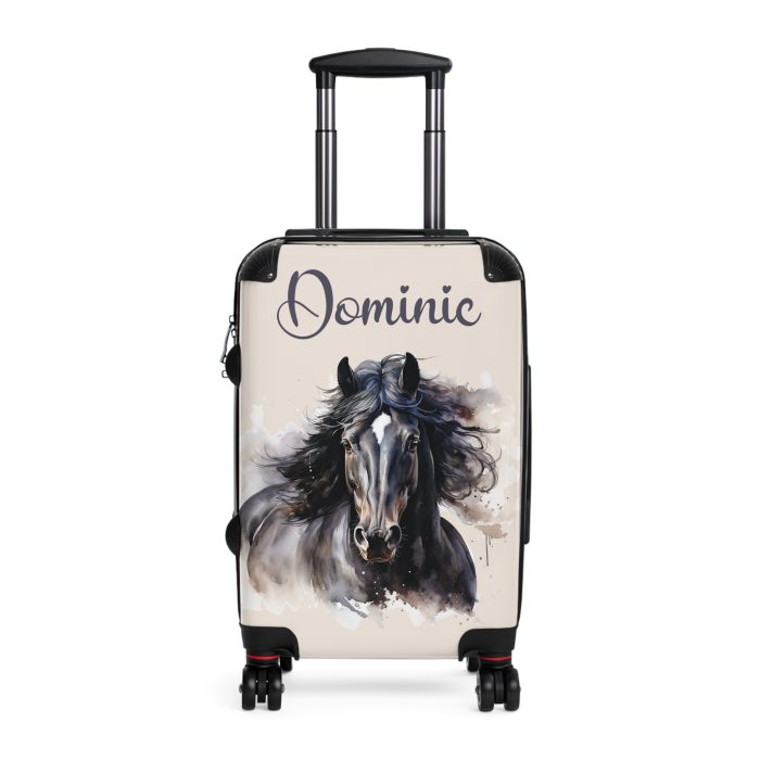 Custom Horse Suitcase - A personalized luggage adorned with a unique horse-themed design, perfect for travelers who want to add a touch of equestrian elegance to their journeys