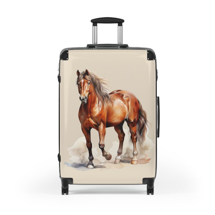 Horse Suitcase - A luggage adorned with a captivating horse-themed design, perfect for travelers who want to add a touch of equestrian elegance to their journeys.