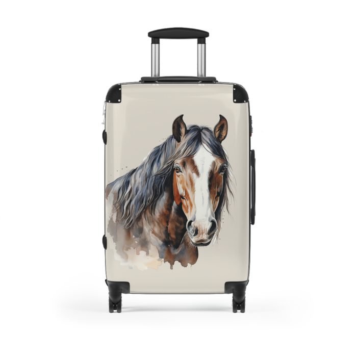 Horse Suitcase - A luggage adorned with a captivating horse-themed design, perfect for travelers who want to add a touch of equestrian elegance to their journeys.