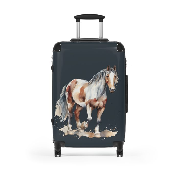 Horse Suitcase - A luggage adorned with a captivating horse-themed design, perfect for travelers who want to add a touch of equestrian elegance to their journeys.