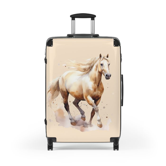 Horse Suitcase - A luggage adorned with a captivating horse-themed design, perfect for travelers who want to add a touch of equestrian elegance to their journeys.