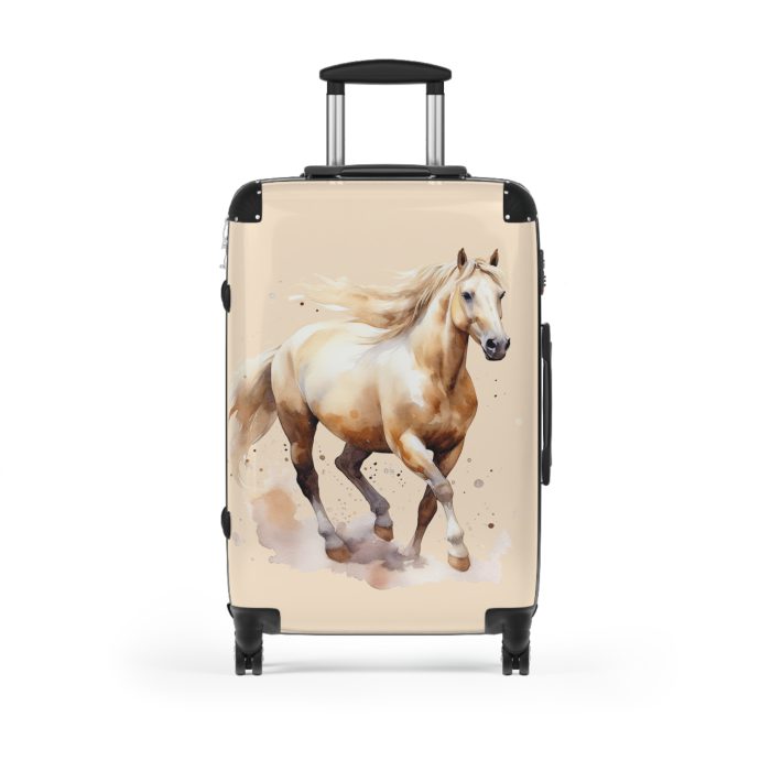 Horse Suitcase - A luggage adorned with a captivating horse-themed design, perfect for travelers who want to add a touch of equestrian elegance to their journeys.