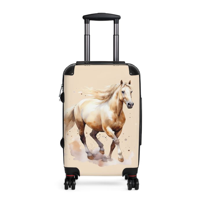 Horse Suitcase - A luggage adorned with a captivating horse-themed design, perfect for travelers who want to add a touch of equestrian elegance to their journeys.