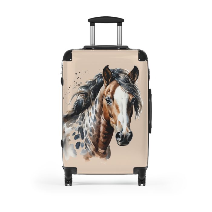 Horse Suitcase - A luggage adorned with a captivating horse-themed design, perfect for travelers who want to add a touch of equestrian elegance to their journeys.