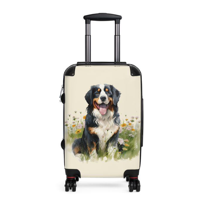 Alpine Bernese Mountain suitcase, a durable and charming travel companion. Crafted with Bernese Mountain designs, it's the perfect luggage for mountain enthusiasts on the go.