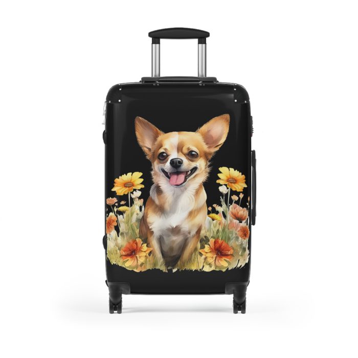 Chic Chihuahua suitcase, a durable and delightful travel companion. Crafted with Chihuahua designs, it's perfect for enthusiasts on the go.