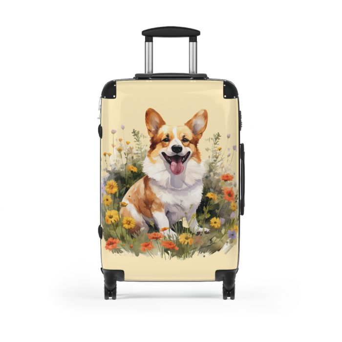 Whimsical Corgi suitcase, a durable and delightful travel companion. Crafted with Corgi designs, it's perfect for enthusiasts on the go.