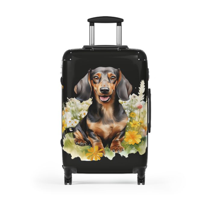 Charismatic Dachshund suitcase, a durable and delightful travel companion. Crafted with Dachshund designs, it's perfect for enthusiasts on the go.