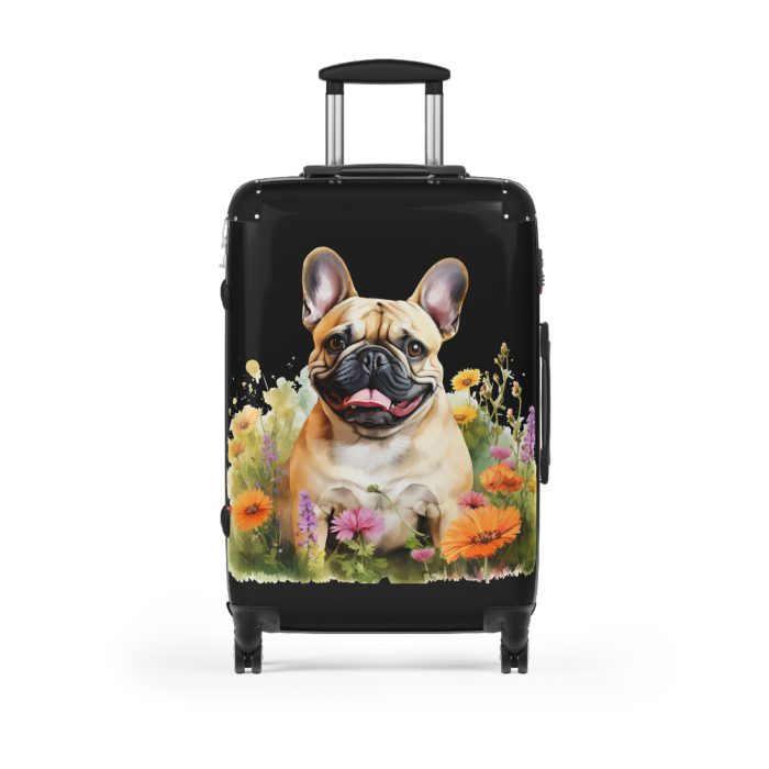 Stylish French Bulldog suitcase, a durable and fashionable travel companion. Crafted with French Bulldog designs, it's perfect for enthusiasts on the go.