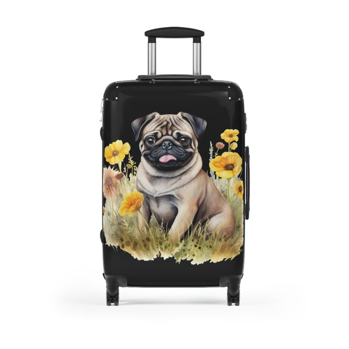 Charming Pug suitcase, a durable and delightful travel companion. Crafted with Pug designs, it's perfect for enthusiasts on the go.