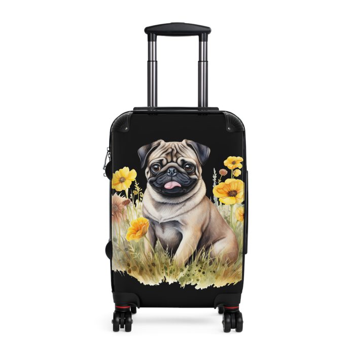 Charming Pug suitcase, a durable and delightful travel companion. Crafted with Pug designs, it's perfect for enthusiasts on the go.