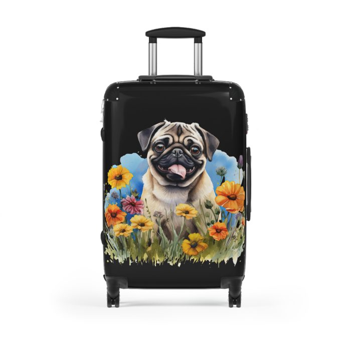 Charming Pug suitcase, a durable and delightful travel companion. Crafted with Pug designs, it's perfect for enthusiasts on the go.