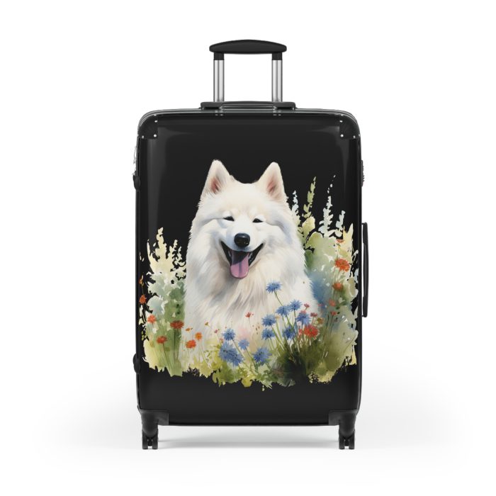 Arctic Samoyed suitcase, a durable and charming travel companion. Crafted with Samoyed designs, it's perfect for enthusiasts on the go.