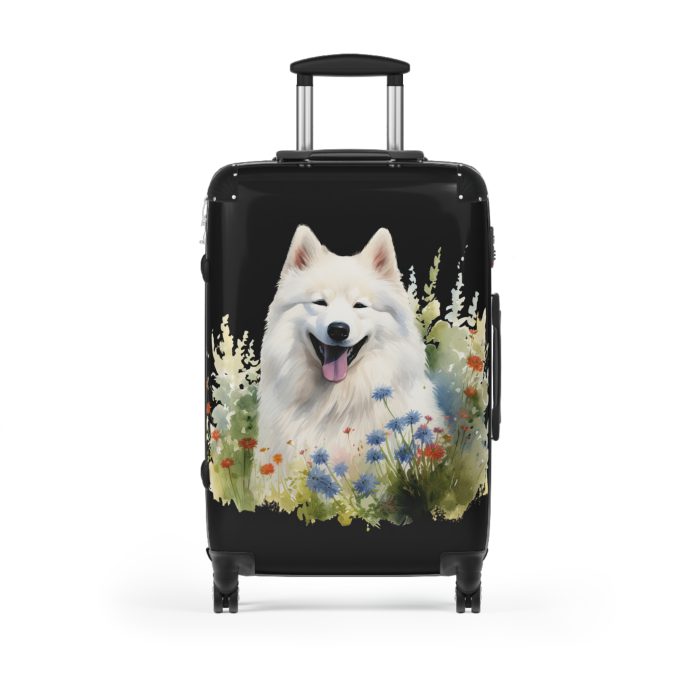 Arctic Samoyed suitcase, a durable and charming travel companion. Crafted with Samoyed designs, it's perfect for enthusiasts on the go.