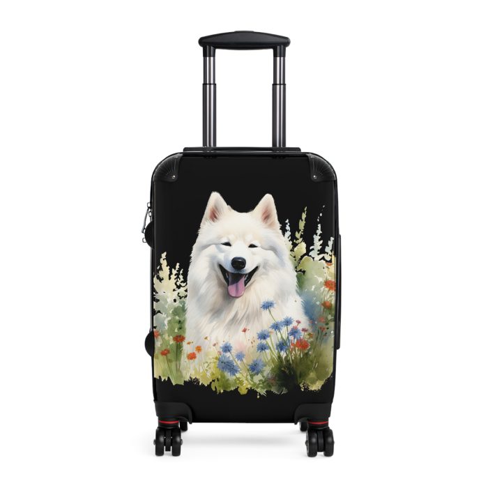 Arctic Samoyed suitcase, a durable and charming travel companion. Crafted with Samoyed designs, it's perfect for enthusiasts on the go.