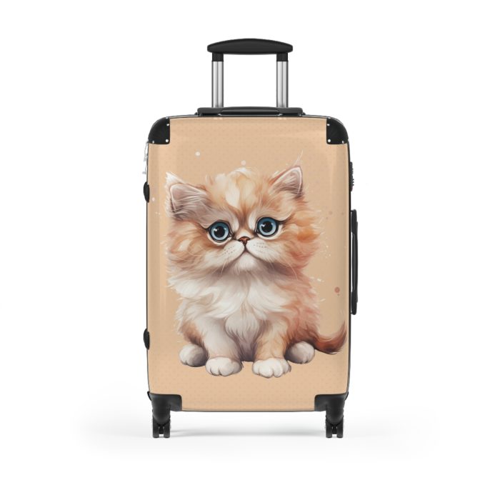 Cat Suitcase - A luggage adorned with a charming cat-themed design, perfect for travelers who want to add a touch of feline charm to their journeys.