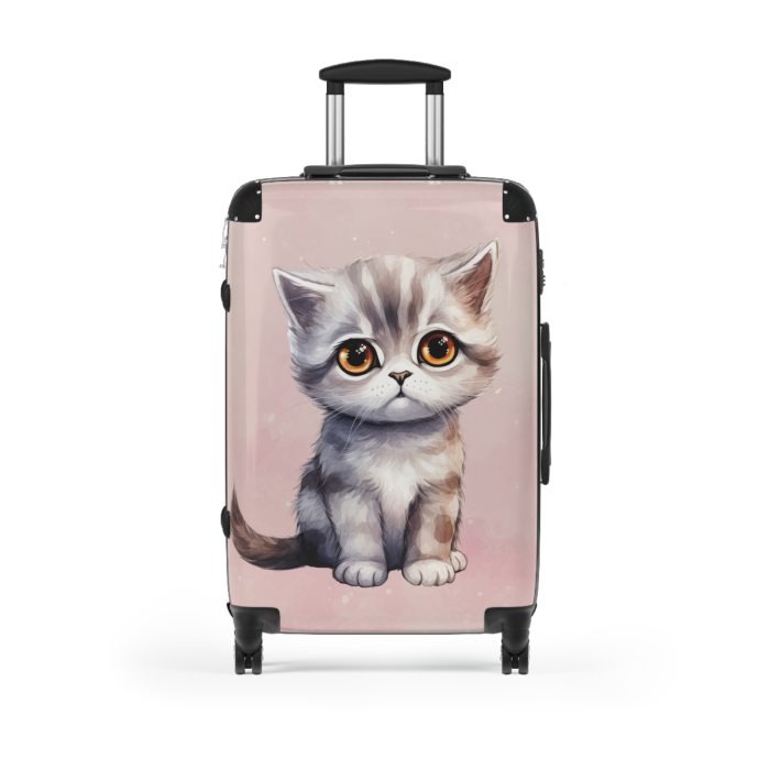 Cat Suitcase - A luggage adorned with a charming cat-themed design, perfect for travelers who want to add a touch of feline charm to their journeys.