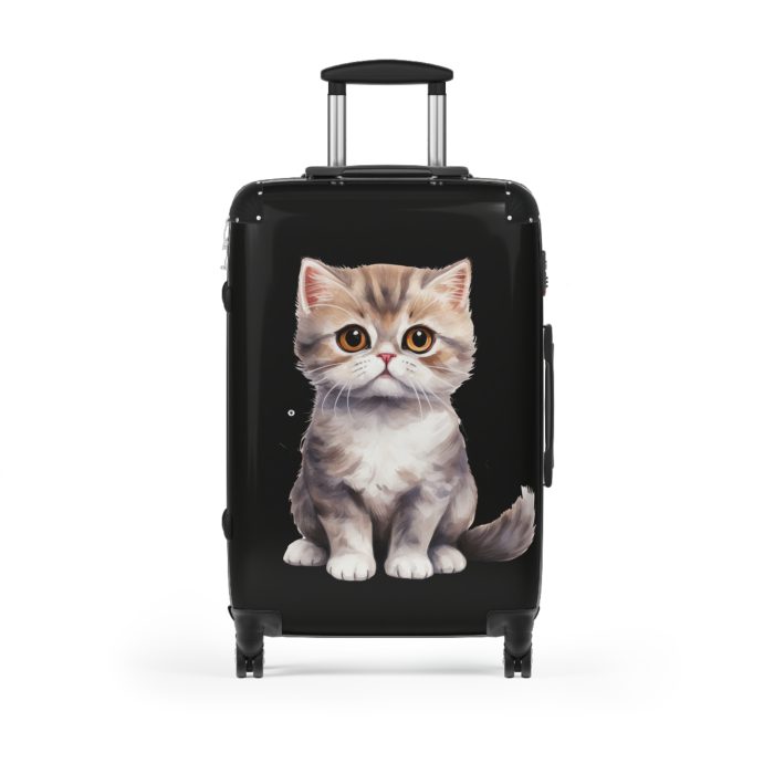 Cat Suitcase - A luggage adorned with a charming cat-themed design, perfect for travelers who want to add a touch of feline charm to their journeys.